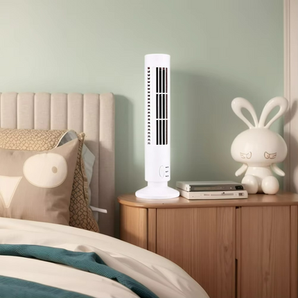 Portable Fan USB Powered, Bladeless Tower Fan with 2 Speed Settings – image 8