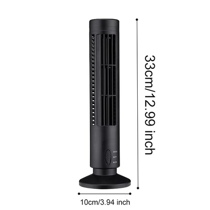 Portable Fan USB Powered, Bladeless Tower Fan with 2 Speed Settings