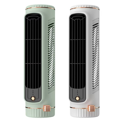Portable Fan, Bladeless Tower Fan with Automatic Oscillation and 360 Air Circulation, Quiet Cooling Fan with USB Power