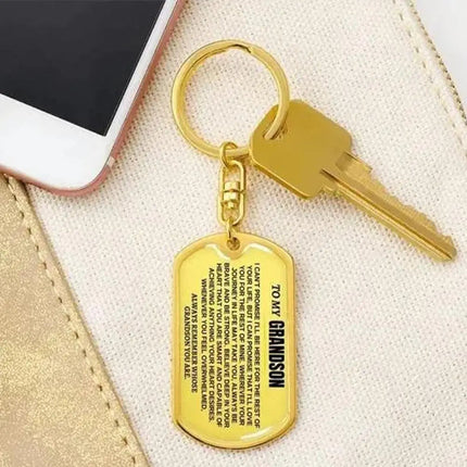 Engraved Keychain for Grandson, Stainless Steel Keyring for Graduation – image 4
