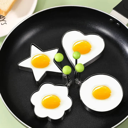Egg and Pancake Mold Set of 10 Non-Stick Shapes for Fried Eggs and Pancakes at Family Breakfast