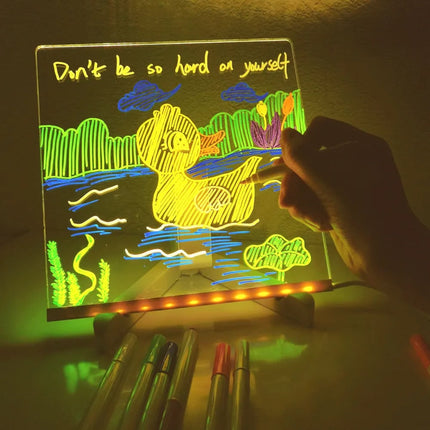 LED Drawing Tablet with Colorful Light Display | Reusable Board for Creative Fun and Art Projects