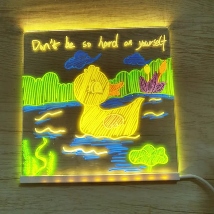 LED Drawing Tablet with Colorful Light Display | Reusable Board for Creative Fun and Art Projects