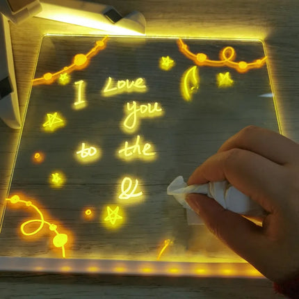 LED Drawing Tablet with Colorful Light Display | Reusable Board for Creative Fun and Art Projects