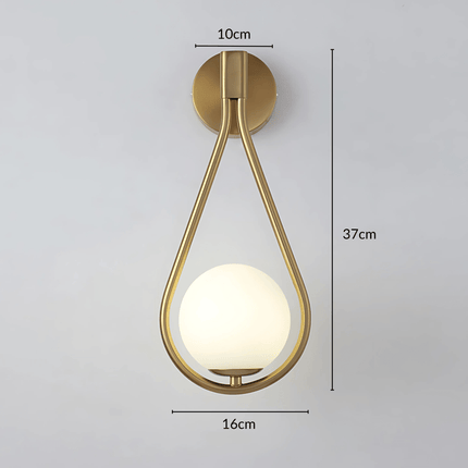 Teardrop Wall Light with Frosted Glass Globe | Modern Accent Lighting for Elegant Interiors