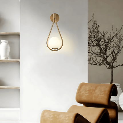 Teardrop Wall Light with Frosted Glass Globe | Modern Accent Lighting for Elegant Interiors