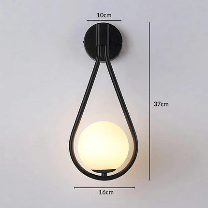 Teardrop Wall Light with Frosted Glass Globe | Modern Accent Lighting for Elegant Interiors