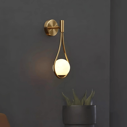 Teardrop Wall Light with Frosted Glass Globe | Modern Accent Lighting for Elegant Interiors