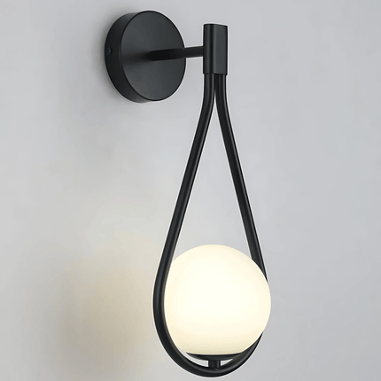 Teardrop Wall Light with Frosted Glass Globe | Modern Accent Lighting for Elegant Interiors