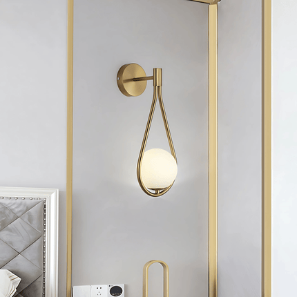 Teardrop Wall Light with Frosted Glass Globe | Modern Accent Lighting for Elegant Interiors