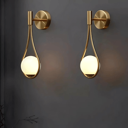 Teardrop Wall Light with Frosted Glass Globe | Modern Accent Lighting for Elegant Interiors