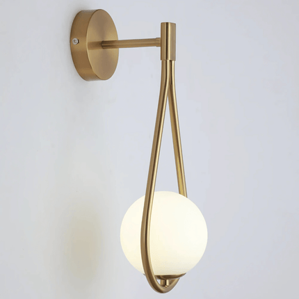 Teardrop Wall Light with Frosted Glass Globe | Modern Accent Lighting for Elegant Interiors