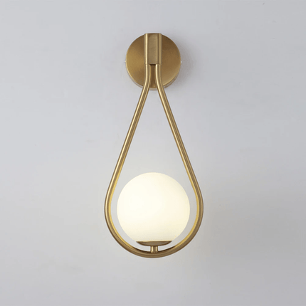 Teardrop Wall Light with Frosted Glass Globe | Modern Accent Lighting for Elegant Interiors