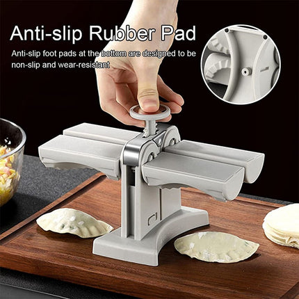 Automatic Dumpling Maker with 2 Dumpling Slots and Light Press Operation for Fast Homemade Dumplings