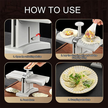 Automatic Dumpling Maker with 2 Dumpling Slots and Light Press Operation for Fast Homemade Dumplings