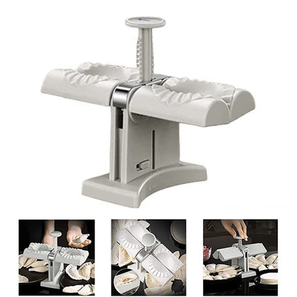 Automatic Dumpling Maker with 2 Dumpling Slots and Light Press Operation for Fast Homemade Dumplings