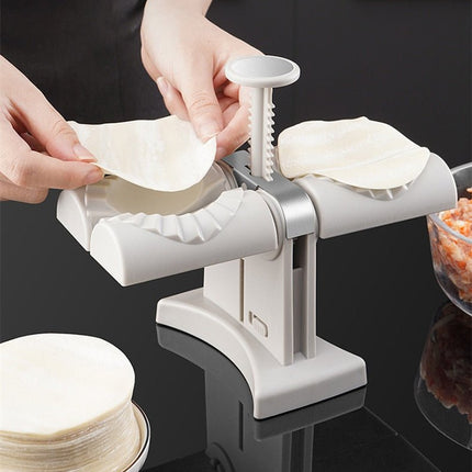 Automatic Dumpling Maker with 2 Dumpling Slots and Light Press Operation for Fast Homemade Dumplings