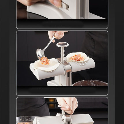 Automatic Dumpling Maker with 2 Dumpling Slots and Light Press Operation for Fast Homemade Dumplings
