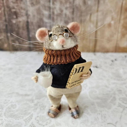 Needle Felted Mouse Figurine, Felted Animals for Halloween Decor and Mantel – image 18