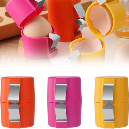 Egg Shell Opener and Cracker Tool in 3 Color Options, One Motion Egg Topper for Boiled Eggs