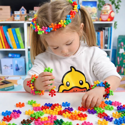 Interlocking Building Blocks Toy Set, Creative Construction Pieces for Kids to Build Bracelets and Crowns