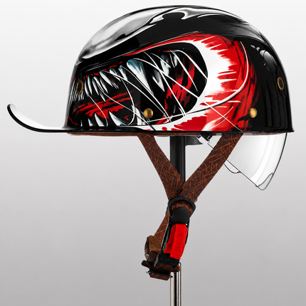 Baseball Cap Motorcycle Helmet, Half Helmet with Quick Release Strap – image 12
