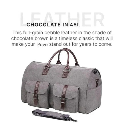 Duffle Bag for Travel, Leather or Canvas Travel Bag with Shoulder Strap – image 9