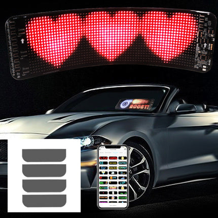 LED Car Sign for Rear Window, Bluetooth Programmable Message Display with Custom Text from Your Phone