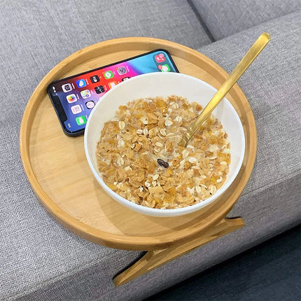 Sofa Tray Table with Adjustable Height & Non-Slip Surface | Versatile Snack Holder for Cozy Living Spaces