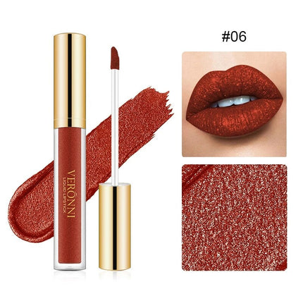 Lip Gloss, Long Lasting Lip Color Makeup with Metallic Finish – image 6