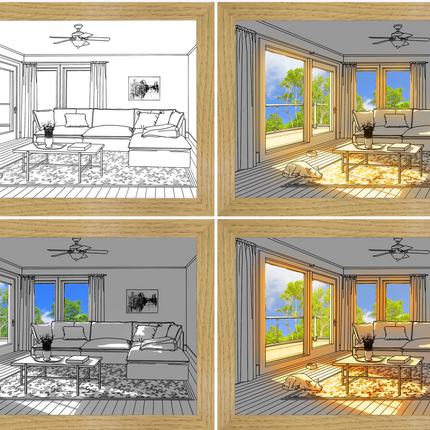 Illuminated Wall Art Panel, 11 Scenic Designs and 2 Sizes, Glowing Decor for Living Room and Bedroom