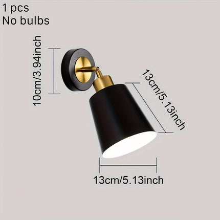 Modern Wall Sconce Light with Adjustable Shade | Sleek Black & White Design for Bedroom and Living Room Ambience