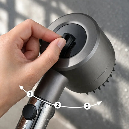 High-Pressure 3-Mode Shower Head with Massage Bristles | Water-Saving Design for Luxurious Spa Experience