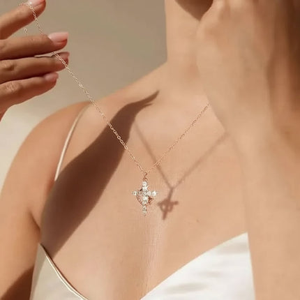 Cross Necklace with Crown Pendant in Gold & Silver | Meaningful Faith Jewelry for Everyday Wear