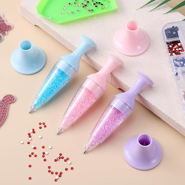 Diamond Art Pen with Flower Pot Design, Diamond Painting Pens 3 Pack, Diamond Painting Tools and Accessories