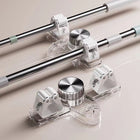 Broom Holder Wall Mount, Broom and Mop Holder with Suction Cup Hooks, Garage Storage and Wall Organizer No Drill