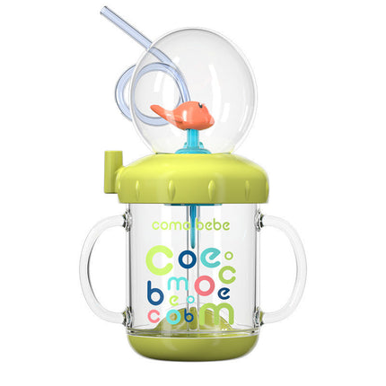 Whale Shaped Baby Straw Cup with Leak-Proof Seal, BPA-Free Body, Silicone Straw and Handles for Toddlers