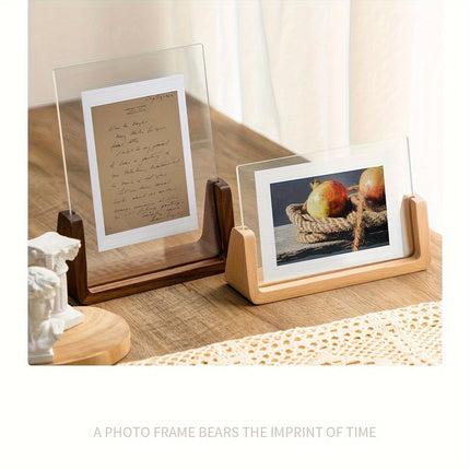 U-Shaped Photo Frame with Solid Wood & Acrylic Design | Modern Minimalist Display for Cherished Memories