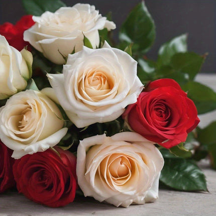 Artificial Rose Bouquet for Home Decor | Maintenance-Free Red Roses for Mother's Day and Events