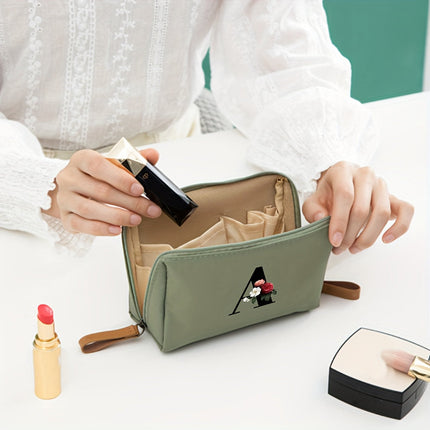 Elegant Makeup Bag Travel Organizer with Letter Design | Chic Cosmetic Case for Beauty Essentials