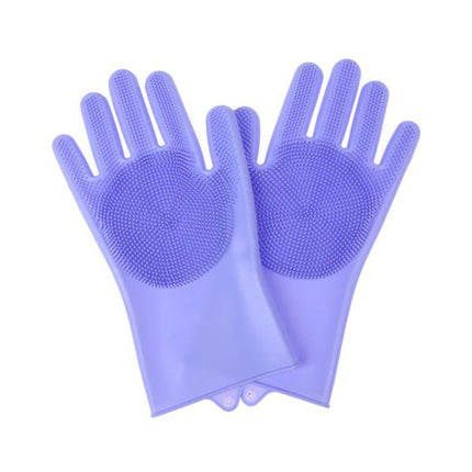 Silicone Scrubbing Gloves with Soft Bristles | Durable Cleaning Tool for Effortless Dishwashing