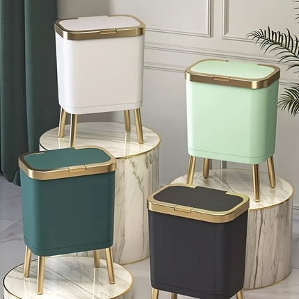15L Odour-Sealing Trash Can with Flip-Top Lid | Modern Waste Bin for Kitchen and Bathroom Organization