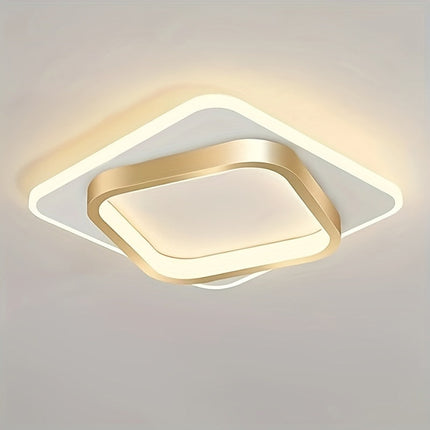 Modern Square LED Ceiling Light with Polished Finish | Warm White Illumination for Bedrooms and Hallways