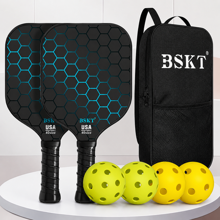 Pickleball Paddle Set with Lightweight Fiberglass Paddles & Balls | Complete Set for Indoor & Outdoor Fun