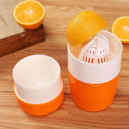 Manual Citrus Juicer with Ridged Reamer and Built In Strainer, Compact Hand Press for Home and Travel