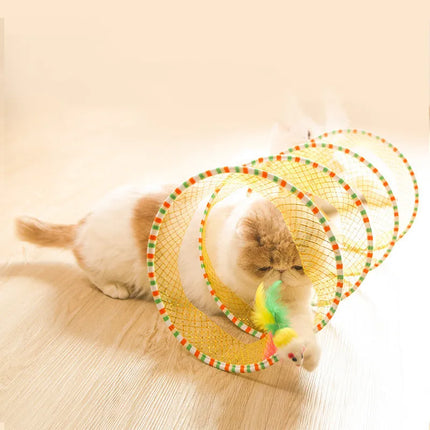 Foldable Cat Tunnel with Dual Openings | Space-Saving Hideaway for Playful Cats