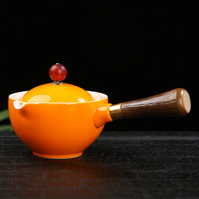 Ceramic Gongfu Teapot with Precision Pour Spout, 10 Finishes Chinese Tea Ceremony Pot for Loose Leaf Tea at Home