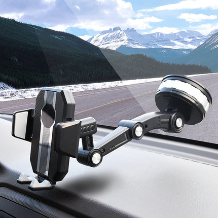 Car Phone Holder for Dashboard with 360 Degree Rotation, Telescopic 4 to 6.5 Inch Arm and Suction Cup Mount