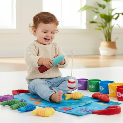 Educational Fishing Toy Set for Kids with Soft Rod & Plush Fish | Fun Activity for Fine Motor Skill Development