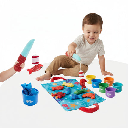 Educational Fishing Toy Set for Kids with Soft Rod & Plush Fish | Fun Activity for Fine Motor Skill Development